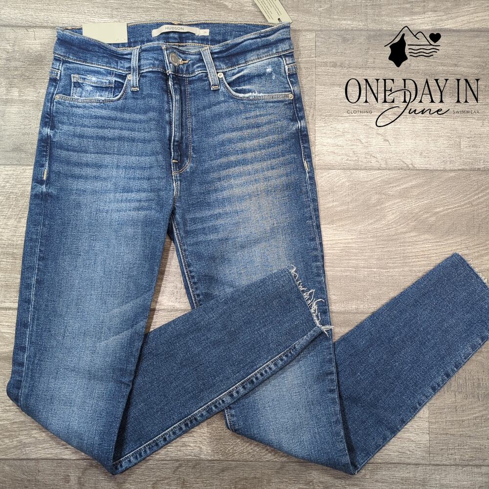 Hudson Nico Super Skinny Ankle Raw Hem Jeans Size 2 (26)